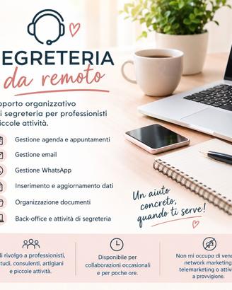 Segreteria da remoto - gestione organizzativa 