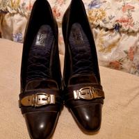 Gucci décolleté con tacco nere/blu 