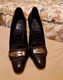 Gucci décolleté con tacco nere/blu 