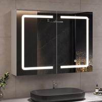 Mobiletto Specchio Bagno Contenitore con led Luce 