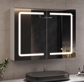 Mobiletto Specchio Bagno Contenitore con led Luce 