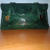 Borsa verde smeraldo in pelle di pitone