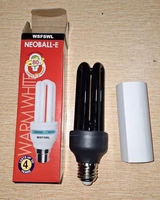 Lampadina luce UVA al neon festa fluo 26 w e27