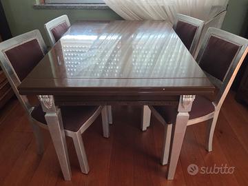 tavolo allungabile con 6 sedie
