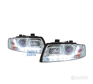 FARI PER AUDI A4 B6 00-04 LUCE DIURNA A LED FONDO 