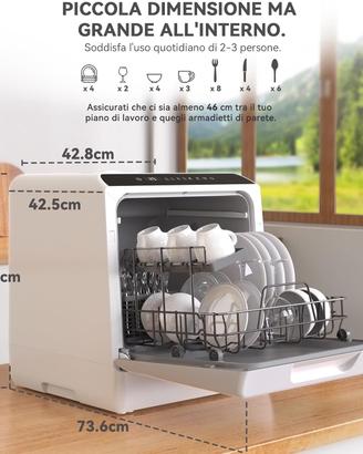 Hermitlux Mini Lavastoviglie 6 Programmi, 5 Copert