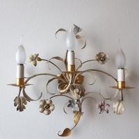Applique 3 luci stile liberty in ferro battuto