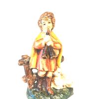 Presepe 10 cm pastore suonatore pecora CARTAPESTA