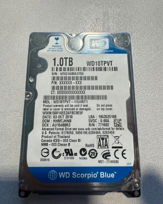 HDD WD 1Tb 5400 rpm