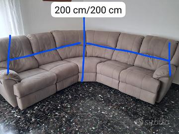 Divano angolare microfibra grigio tortora