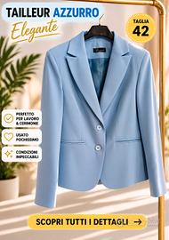 Tailleur azzurro elegante, indossato una volta ✨️