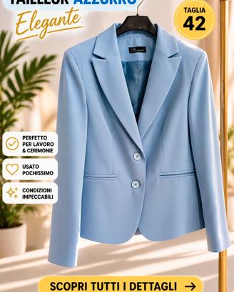 Tailleur azzurro elegante, indossato una volta ✨️