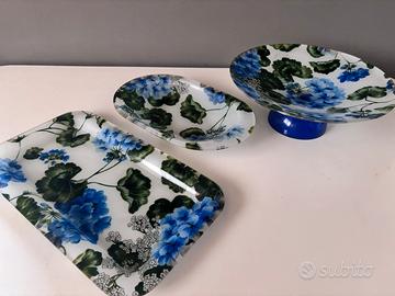 Set vassoi cucina con ortensia
