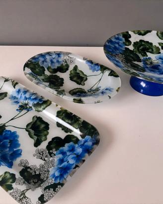 Set vassoi cucina con ortensia