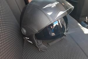casco pelle + ricami Moto Guzzi
