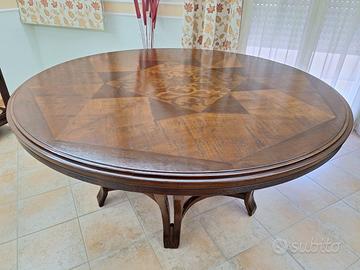 Tavolo Rotondo Legno Classico tinta noce