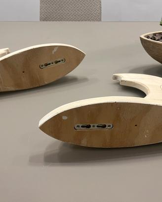 Rack ganci in legno vintage bianco