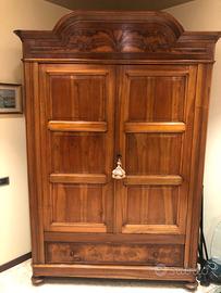 Mobile antico legno noce armadio dispensa due ante