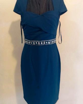 Abito corto blu Ashley Brooke tg 42 semi aderente 