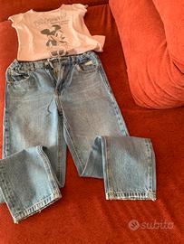 Jeans  Zara più maglietta 9 anni