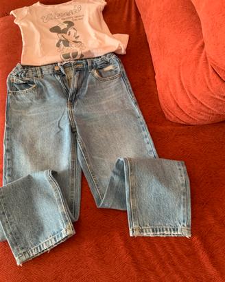 Jeans  Zara più maglietta 9 anni