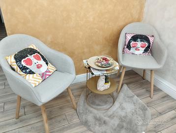 Set 2 sedie con tavolo tondo