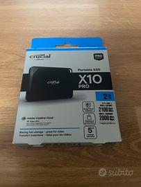 SSD portatile Crucial X10 Pro da 2TB + custodia