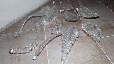 Foglie in vetro di murano per lampadari antichi 