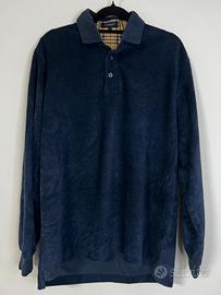 Burberry Polo shirt cotone blu M nova check