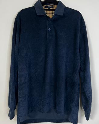 Burberry Polo shirt cotone blu M nova check