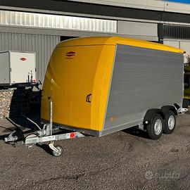 Carrello rimorchio auto furgonato doppio asse