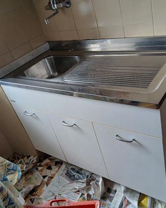 Lavello inox con mobile sottolavello