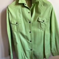 giacca in vera pelle verde