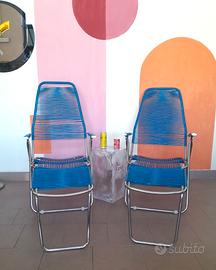 Coppia di sdraio spaghetti anni '70