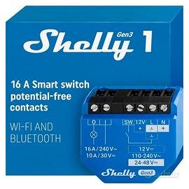 Shelly 1 Gen 3 interruttore relé Wi-Fi e BT (4 pz)