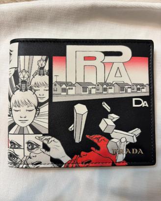 Prada Comic-print Leather Bi-fold Wallet
