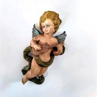 antica Deliziosa scultura  raffigurante un angelo