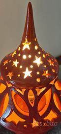 Lampada Festiva in Ceramica Rossa