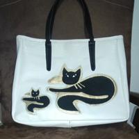 borsa con motivo 2 Gatti