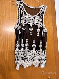 Maglia velo ricamata