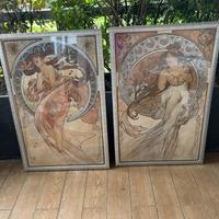 Coppia quadri Mucha - Art Nouveau