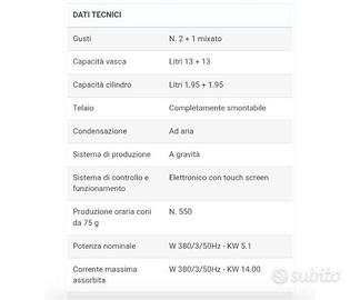 Macchina gelato soft professionale