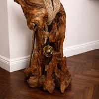 Lampada artigianale in legno naturale pezzo unico