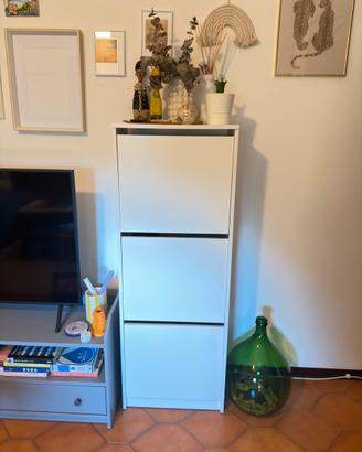 IKEA BISSA scarpiera bianca a 3 scomparti