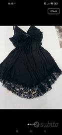 abito sottoveste sexy in pizzo nero