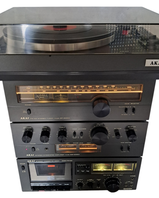 AKAI AMPLI RADIO CASSETTE GIRADISCHI CASSE