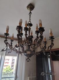 LAMPADARIO ANTICO IN ARGENTO 