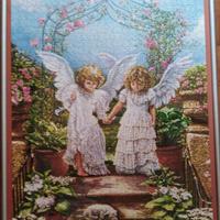 Quadro"Coppia di angeli" - composizione puzzle a