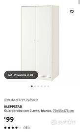 Armadio IKEA modello KLEPPSTAD a due ante