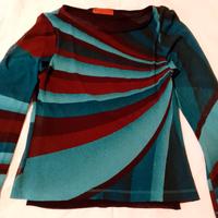 Maglietta nei toni del turchese e marrone 